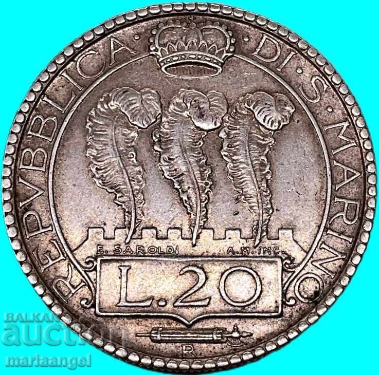 20 lire San Marino 1932 15g argint 800‰ - 7 20 lire San Marino 1932 15g argint 800‰ - 7