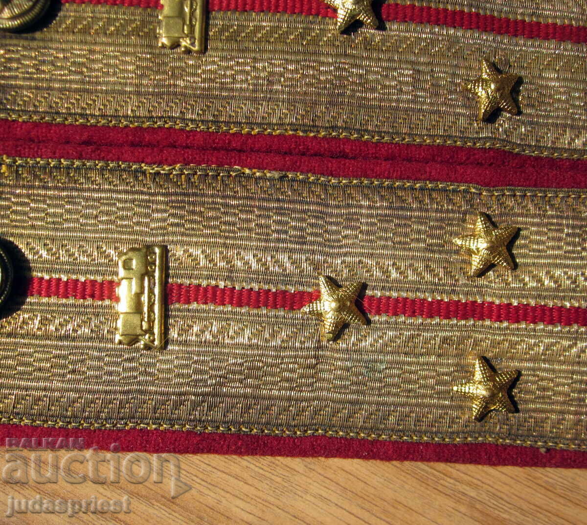 Auction  Bulgarian military bullion shoulder boards Colonel BNA early socialist period