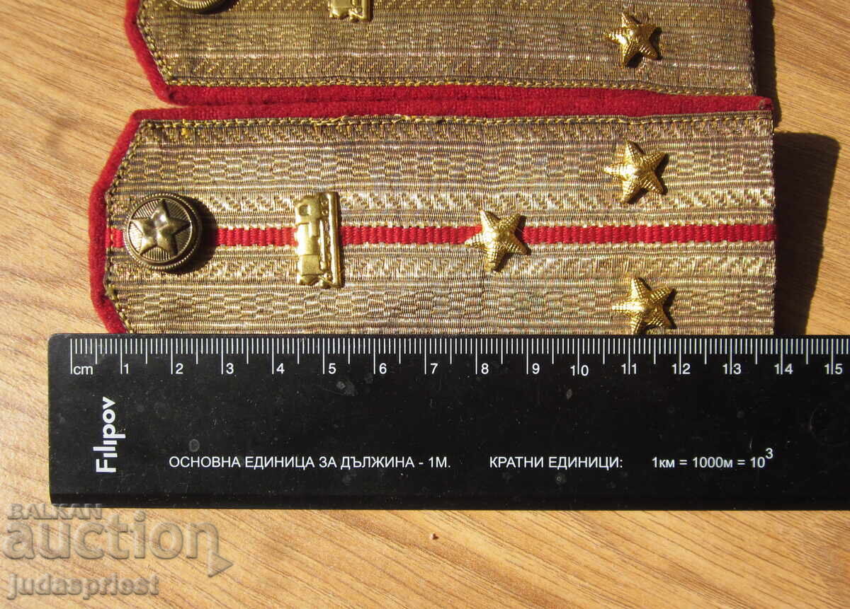 Bulgarian military bullion shoulder boards Colonel BNA early socialist period - 6