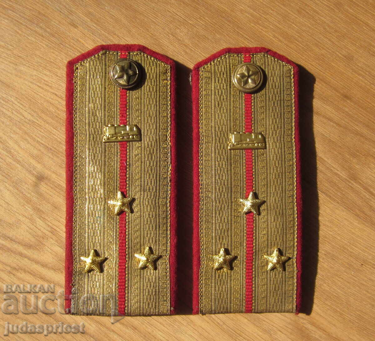 Bulgarian military bullion shoulder boards Colonel BNA early socialist period