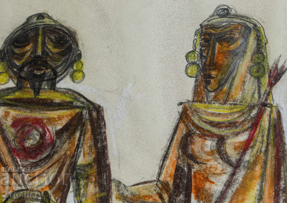 Livrarea Yoan Leviev (1934 - 1994) tehnici mixte compoziție figurativă Livrarea Yoan Leviev (1934 - 1994) tehnici mixte compoziție figurativă