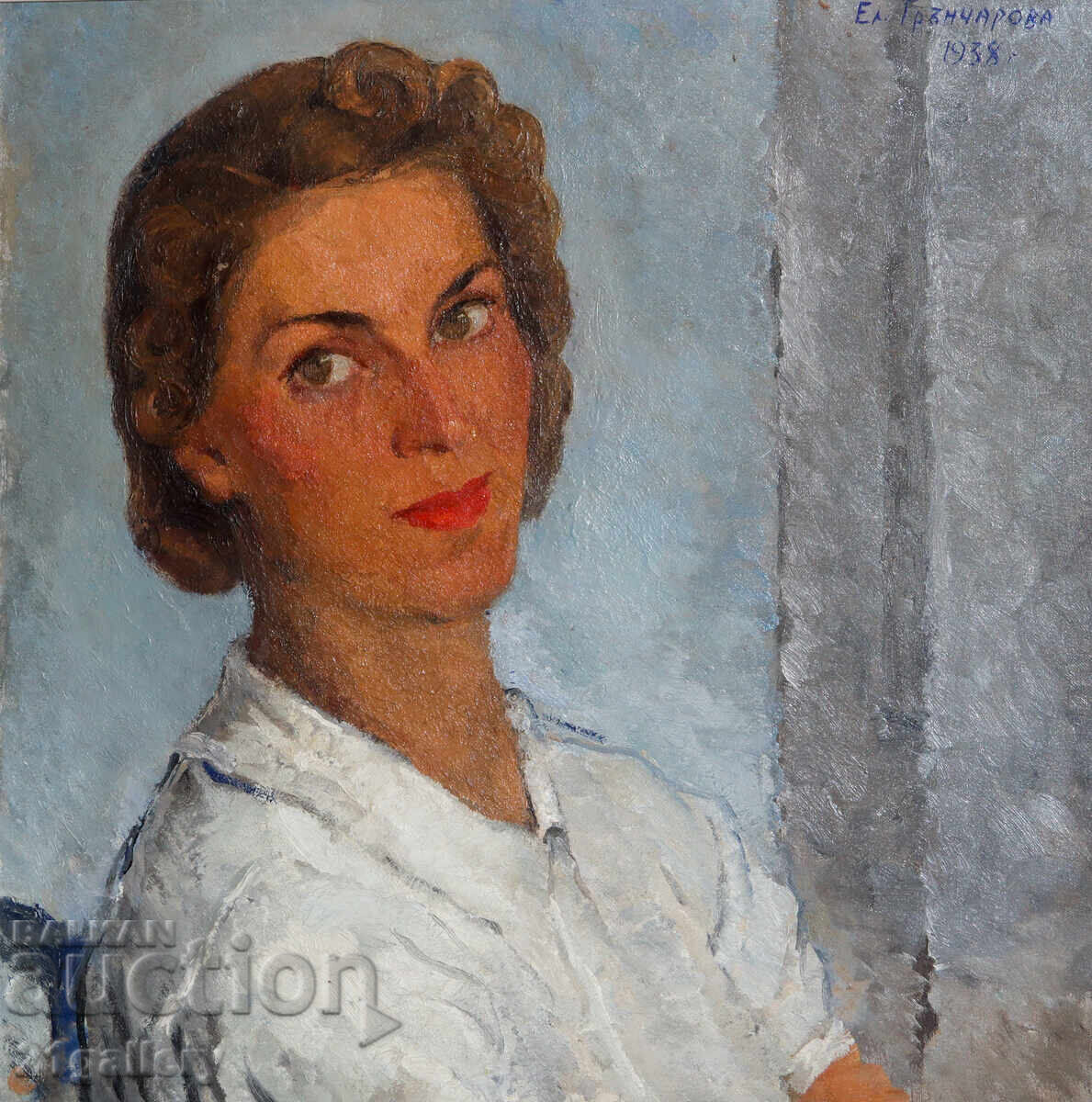 Auction  Elena Gryncharova  ( 1907 - 1987) portret 1938g.
