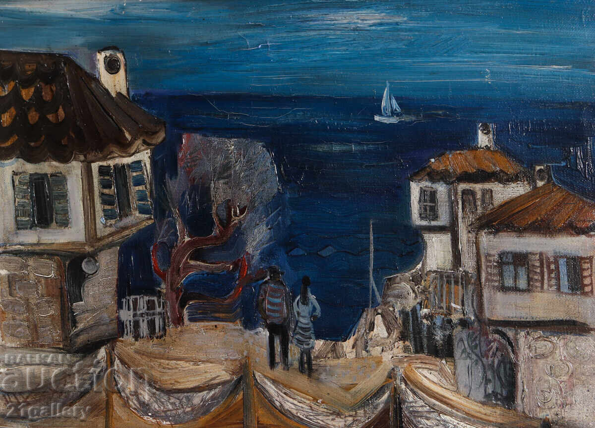 Delivery of Velimir Petrov (1939 - 2013) oil painting landscape from Sozopol