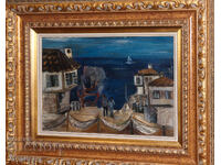 Velimir Petrov (1939 - 2013) oil painting landscape from Sozopol