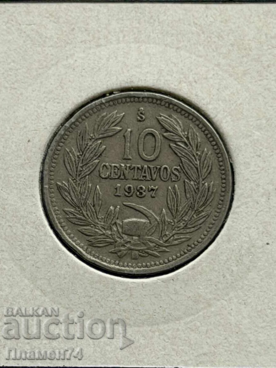 10 centavos 1937 Chile