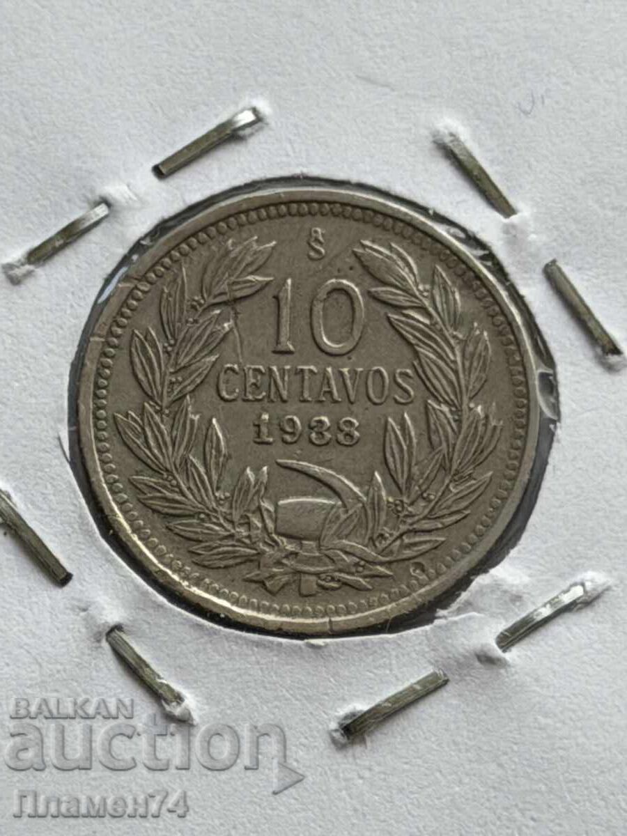 10 сентавос 1938 Чили 10 сентавос 1938 Чили