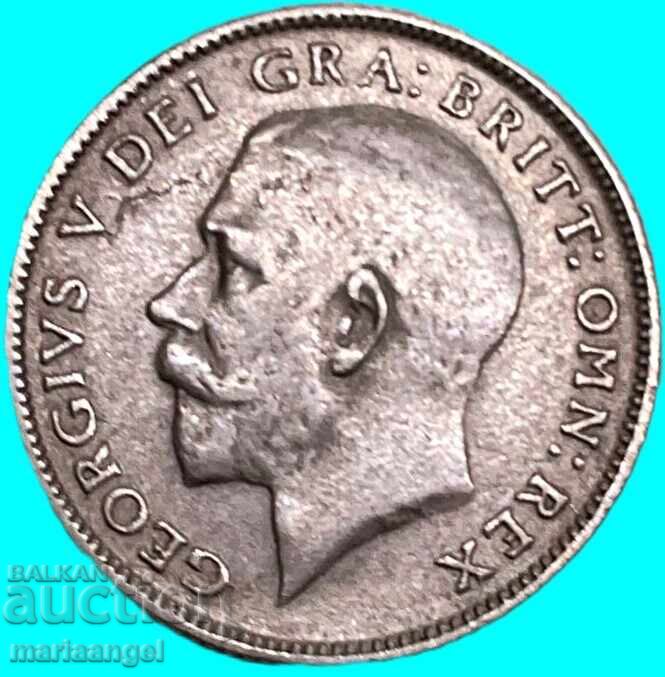 6 pence 1921 Marea Britanie George V argint - 6