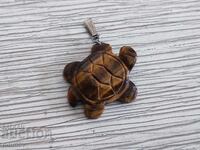 Tiger's eye turtle pendant