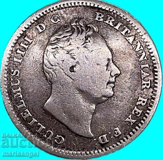 4 Πένες 1837 Μεγάλη Βρετανία Groat Γουλιέλμος IV ασήμι - 5