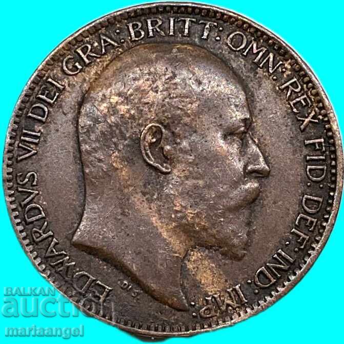 Ηνωμένο Βασίλειο 1 φαρθίνγκ 1909 βασιλιάς Εδουάρδος VII χάλκινο με τιμή € 5.60 | 10.95 BGN