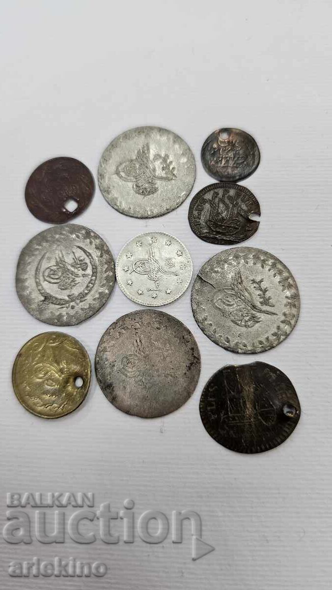 Auction Lot of 10 pieces Old Turkish, European Coins, Coin Auction Lot of 10 pieces Old Turkish, European Coins, Coin