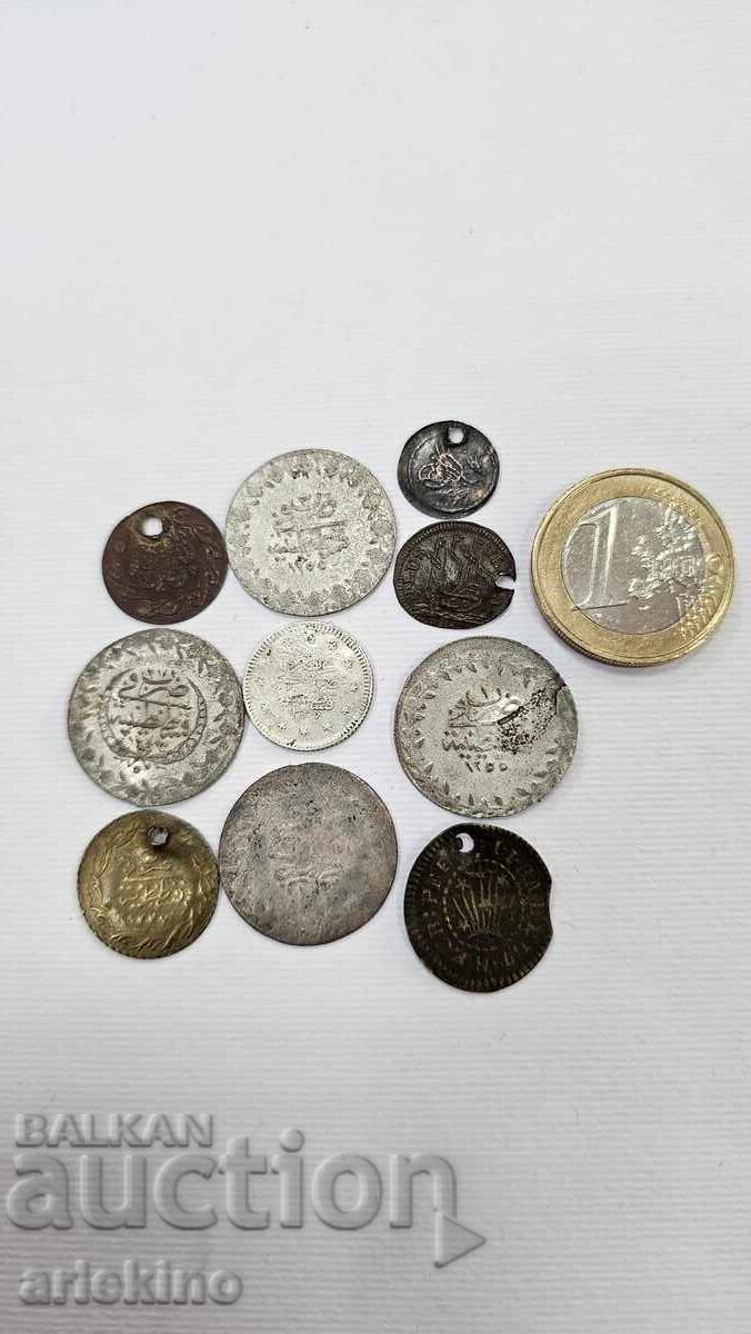 Lot of 10 pieces Old Turkish, European Coins, Coin Lot of 10 pieces Old Turkish, European Coins, Coin