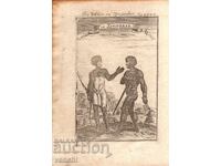 1685 - GRAVURĂ MALLET - OAMENI DIN ZANZIBAR - original +