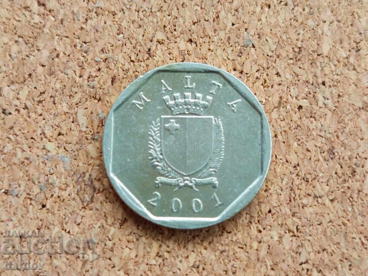 Μάλτα 5 σεντ, 2001 με τιμή € 0.90 | 1.76 BGN