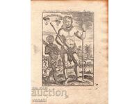 1685 - GRAVURĂ MALLET - DOMNUL MADAGASCARULUI - original +