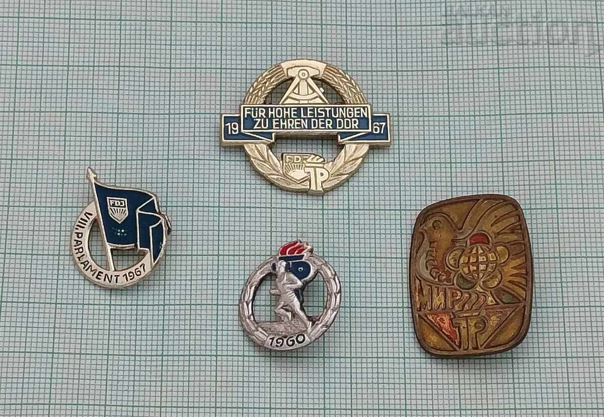 RDG GERMANIA ORGANIZAȚII JP INSIGNE LOT 4 BUCĂȚI