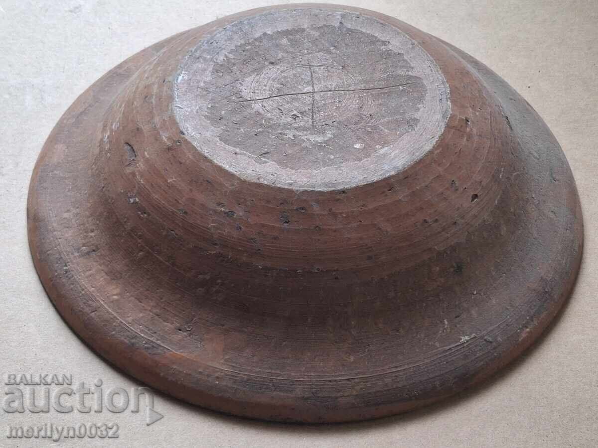 Oală veche de lut, ceramică, farfurie - 5