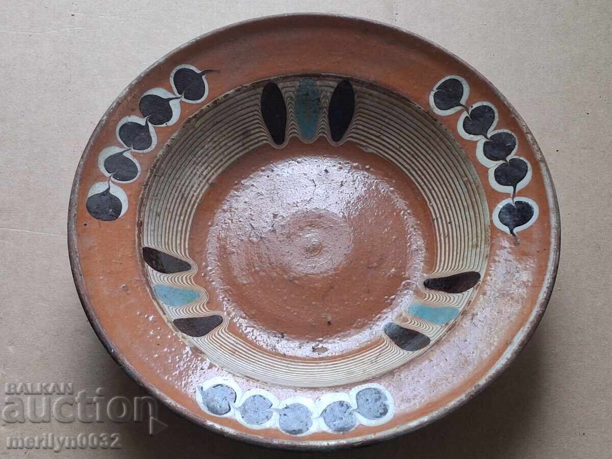 Oală veche de lut, ceramică, farfurie - 7