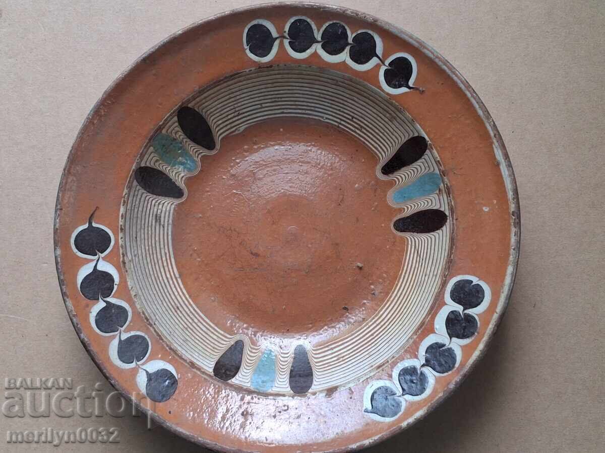 Oală veche de lut, ceramică, farfurie