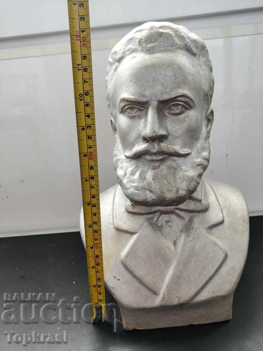 Bust retro Hristo Botev cu semnătura sculptorului
