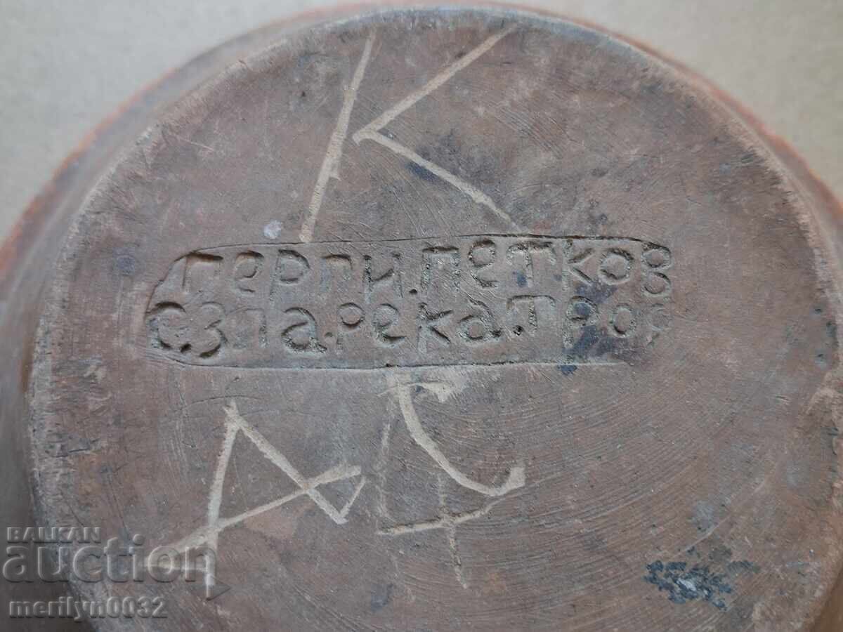 Oală veche de lut, ceramică, farfurie - 6