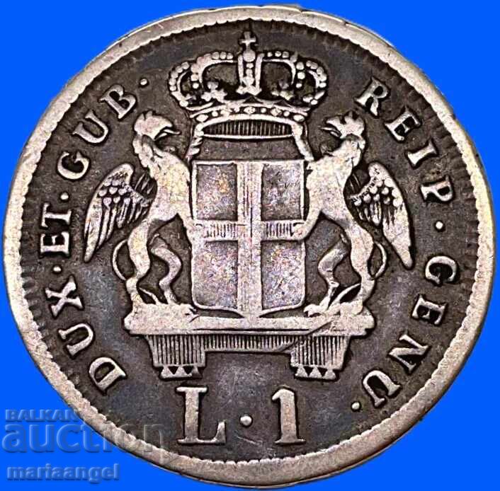 1 Lira 1794 Italy Republic of Genoa 5mm 4g silver - 7