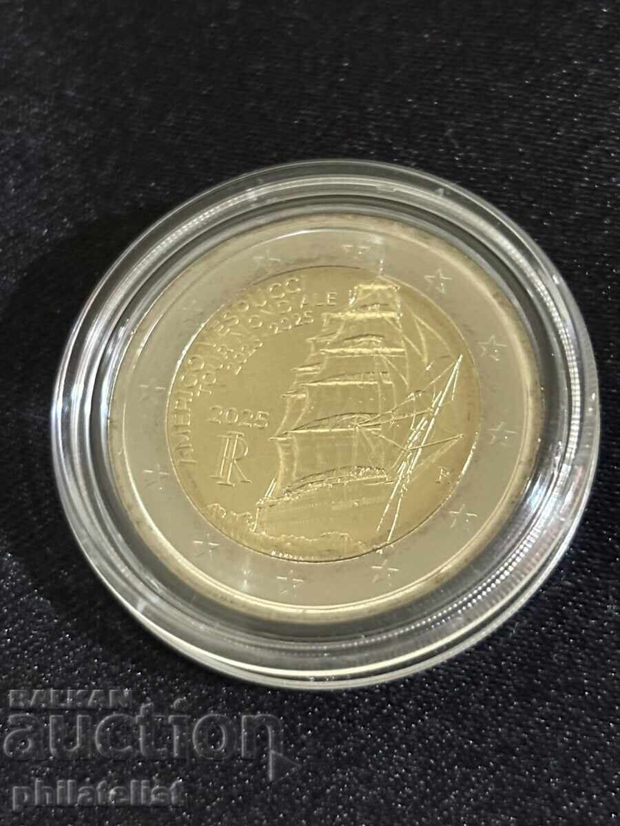 Licitație Italia 2025 – 2 euro – Amerigo Vespucci, călătoria navei /c