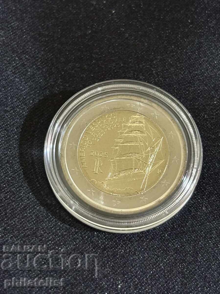 Italia 2025 – 2 euro – Amerigo Vespucci, călătoria navei /c