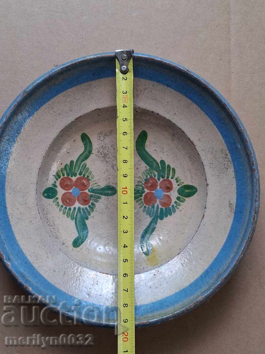 Bol vechi din lut, ceramică, farfurie ceramică de Troian - 7