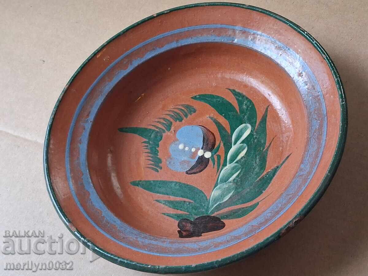 Licitație Bol vechi din lut, ceramică, farfurie ceramică de Troian