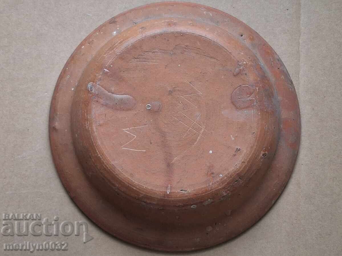 Bol vechi din lut, ceramică, farfurie ceramică de Troian - 5