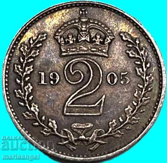 Marea Britanie 2 pence 1905 Maundy Edward argint RARE! - 5 Marea Britanie 2 pence 1905 Maundy Edward argint RARE! - 5