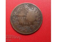 Italia-5 cenți 1862 N-Napoli