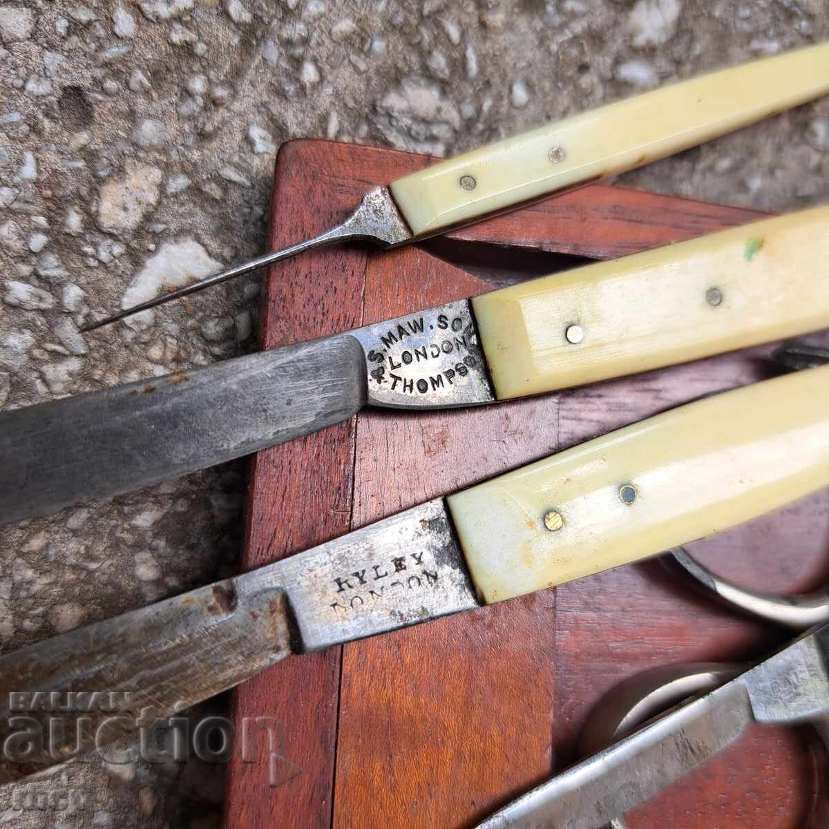 Set chirurgical britanic din secolul al XIX-lea, fildeș - 5