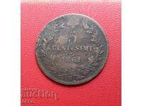 Italia-5 cenți 1861 N-Neapole