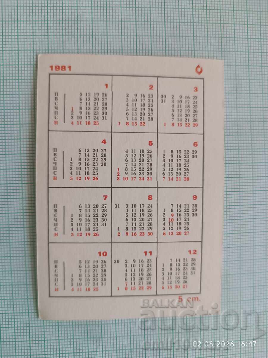 Calendar BLRS Uniunea Bulgară a Vânătorilor și Pescarilor 1981 cu preț € 0.75 | 1.47 BGN