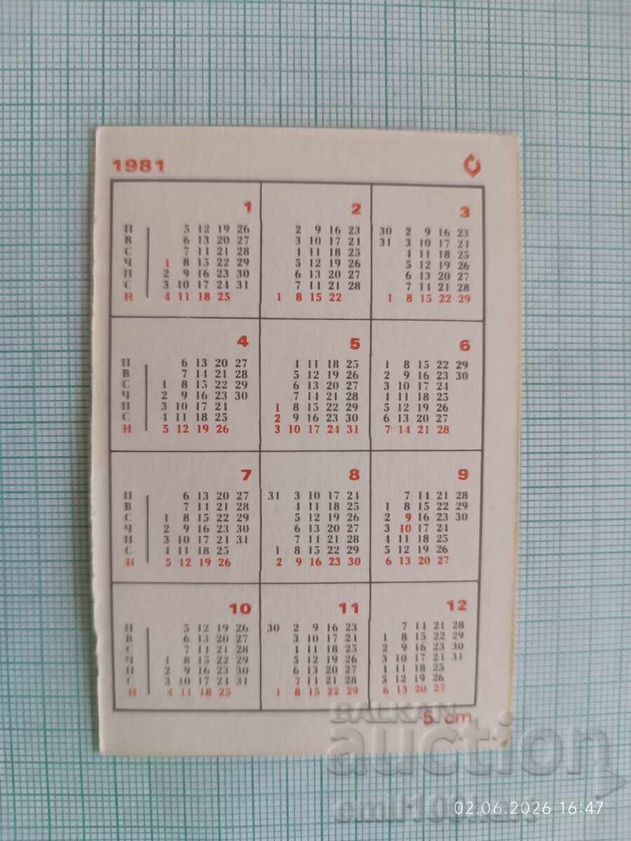 BLRS Bulgarian Hunting and Fishing Union calendar 1981 with price € 0.75 | 1.47 BGN