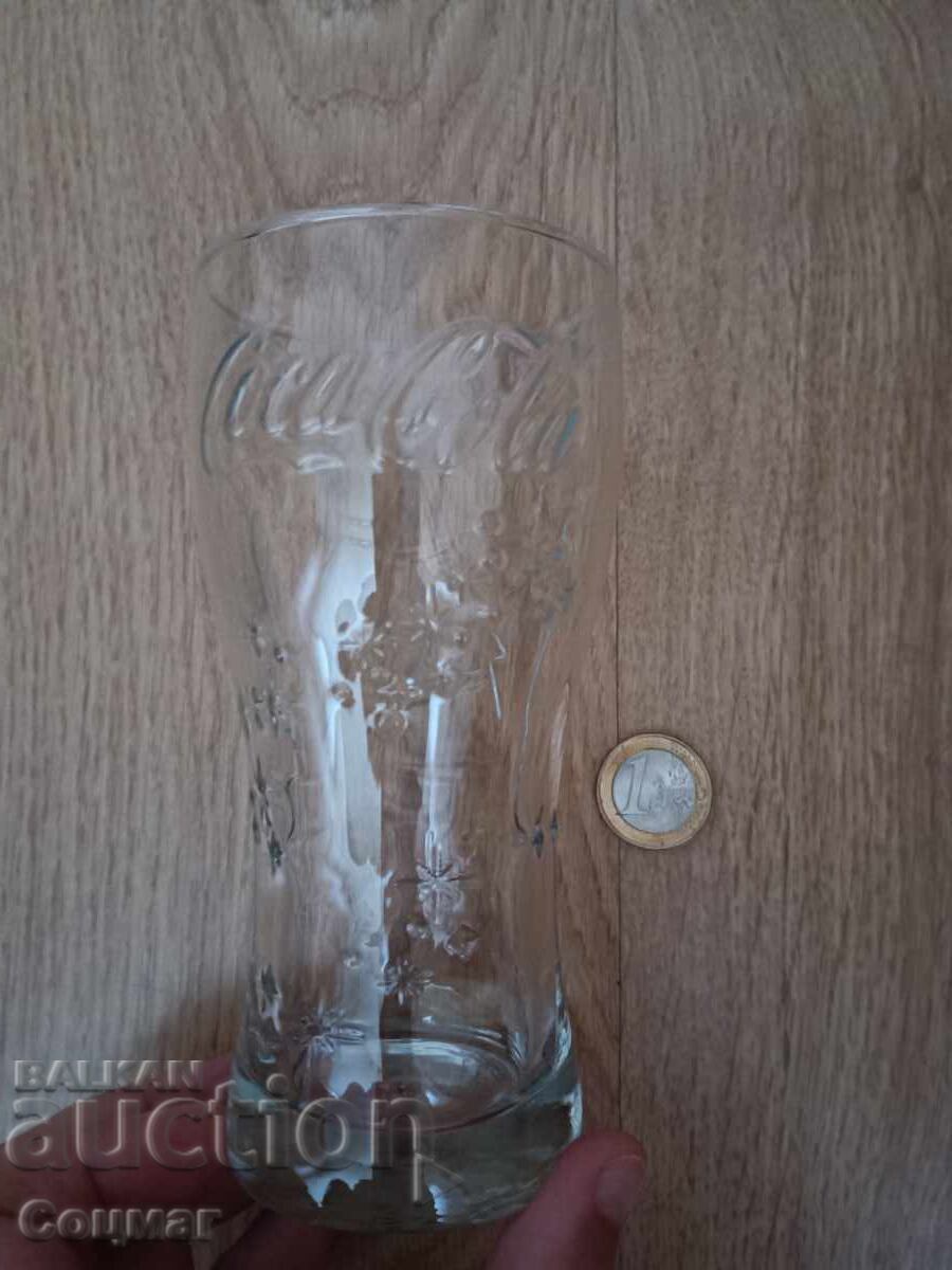Ποτήρι Coca Cola λευκό διαφανές γυαλί Χριστούγεννα