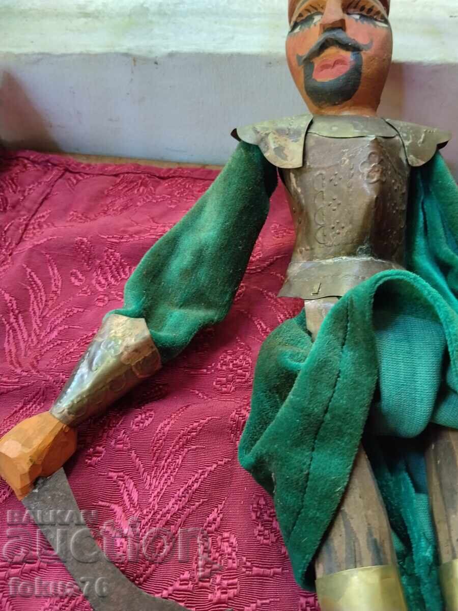 Livrarea Veche marionetă mare din lemn - războinic