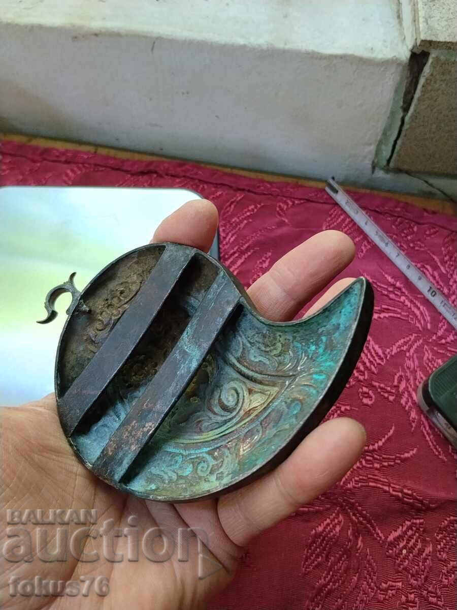 Παλιά πόρπη μονή μισή ασημένια σατσάν - 7