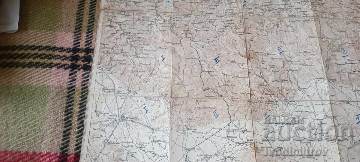 Παράδοση Στρατιωτικός χάρτης σε ύφασμα Καζανλούκ - Έλενα 1915