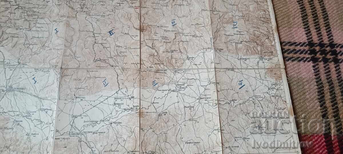 Στρατιωτικός χάρτης σε ύφασμα Καζανλούκ - Έλενα 1915 - 5