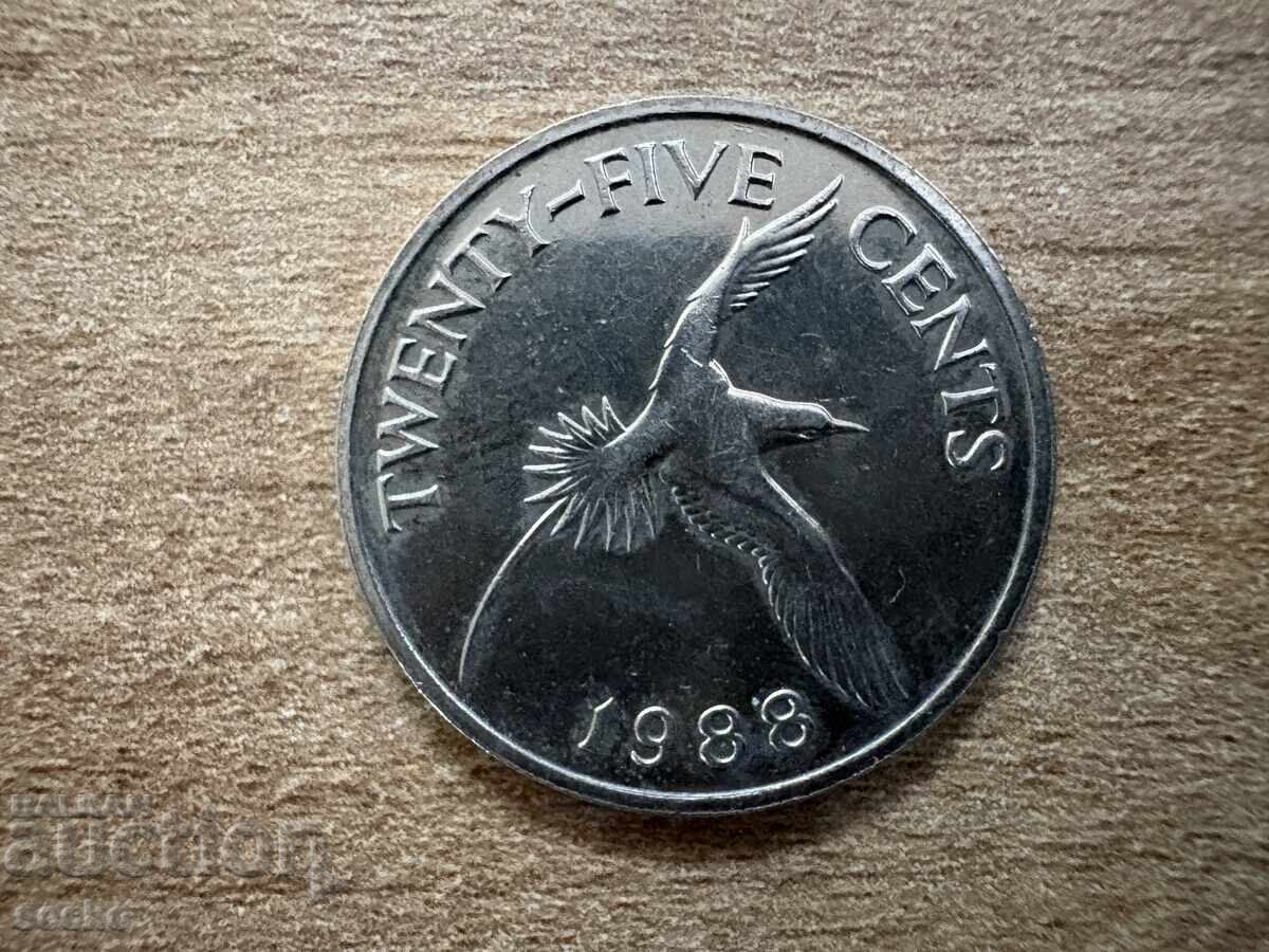 Bermuda - 25 cents (1988)