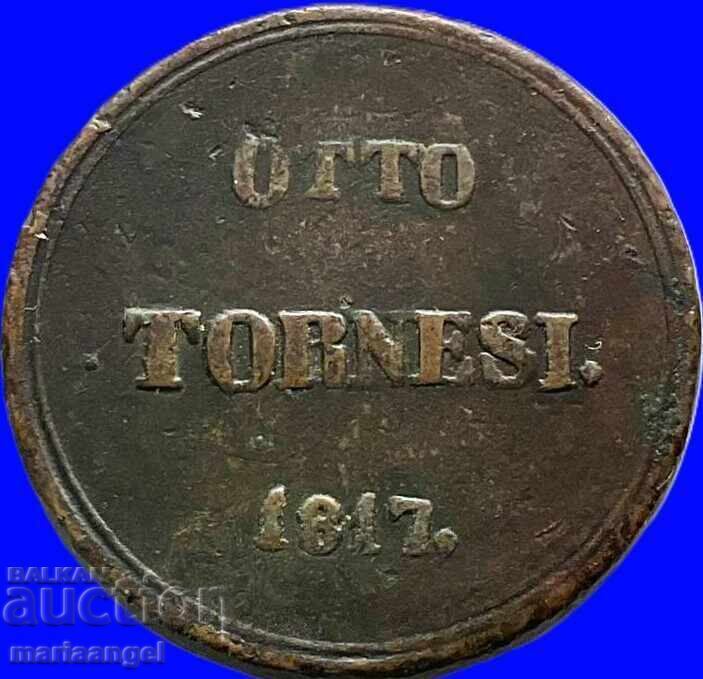 Доставка на Сицилия 8 Торнеси 1817 Италия Неапол крал Фердинанд I
