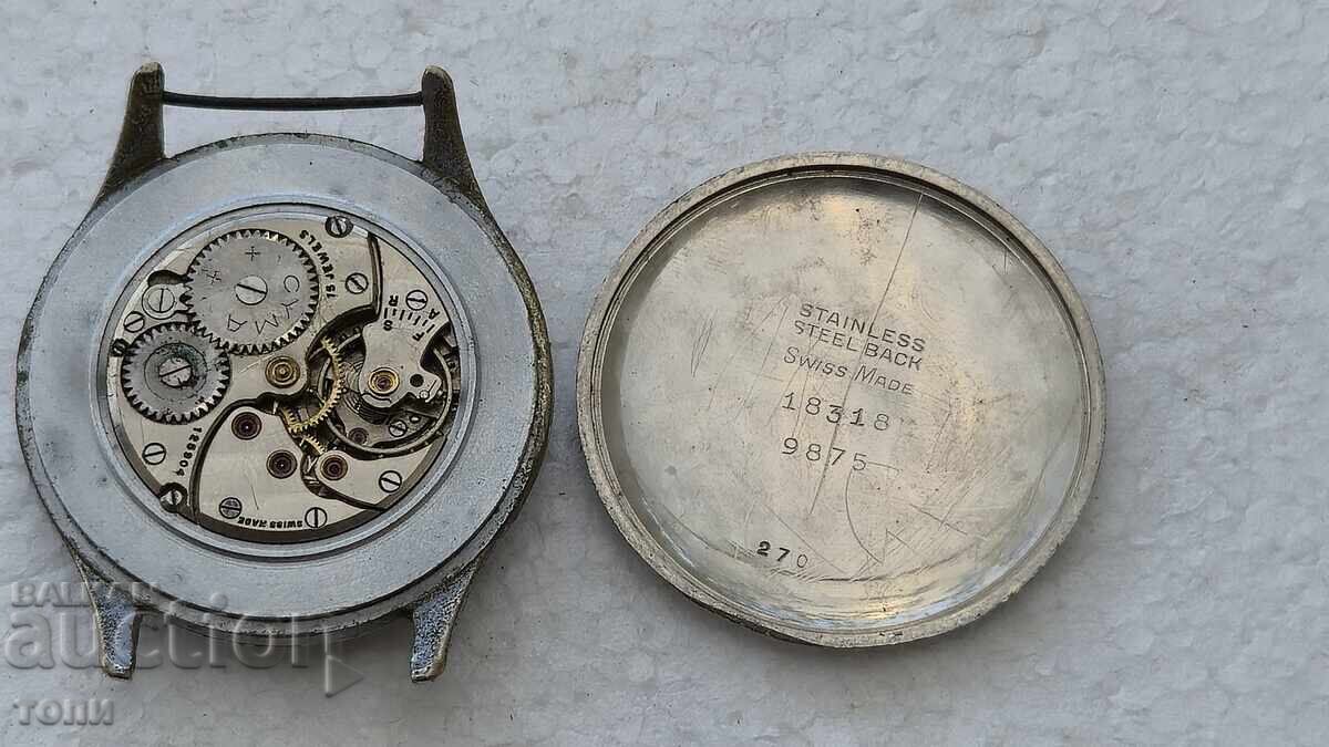 Licitație CYMA SWISS MADE MILITARY RAR, NU FUNCȚIONEAZĂ, BZC!!!!