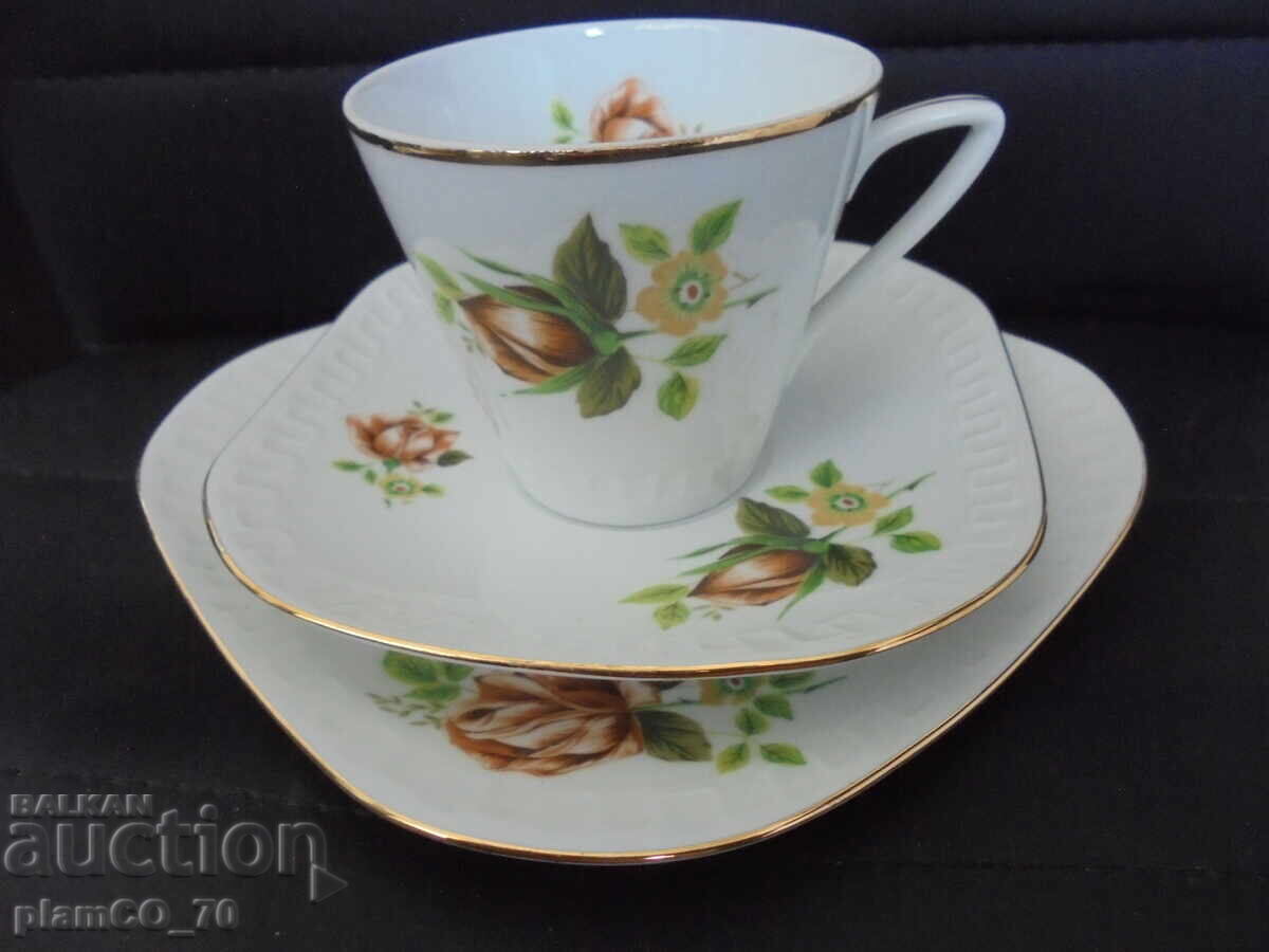 No. 8640 Vintage triple porcelain set WAWEL Poland