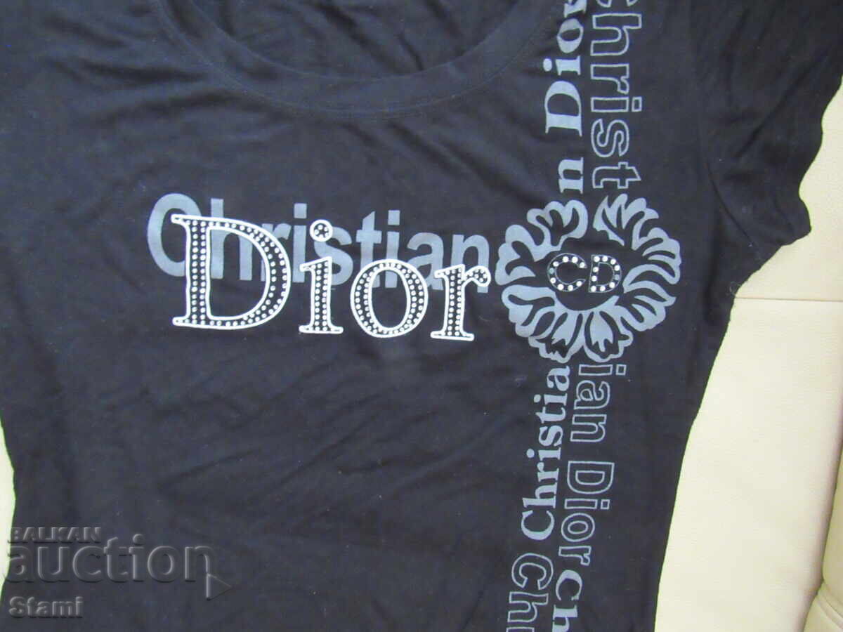 Μαύρο γυναικείο T-shirt CHRISTIAN DIOR, μέγεθος M - 7