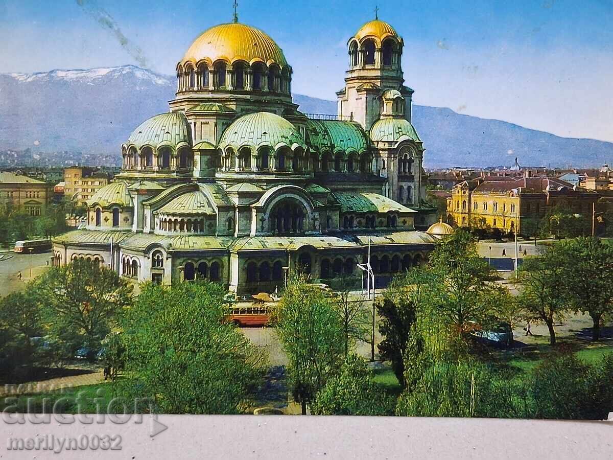 Снимка пощенска картичка София 1974 г Храм Александър Невски