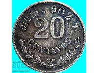 Mexico 20 centavos 1904 mint 258x. no. 5.42g fineness 902 silver