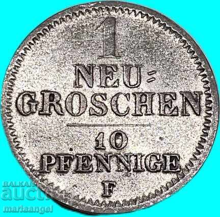 1 Groschen nou 1856 10 Pfennig Germania Saxonia argint - 5 1 Groschen nou 1856 10 Pfennig Germania Saxonia argint - 5